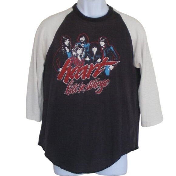 HEART Concert Jersey/Tshirt M Bebe le Strange 1980 Black & Off-white VINTAGE